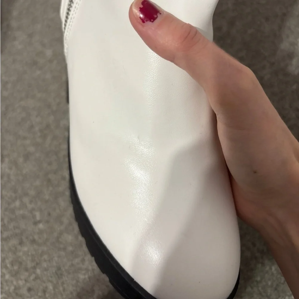 French Connection White Ankle Boots